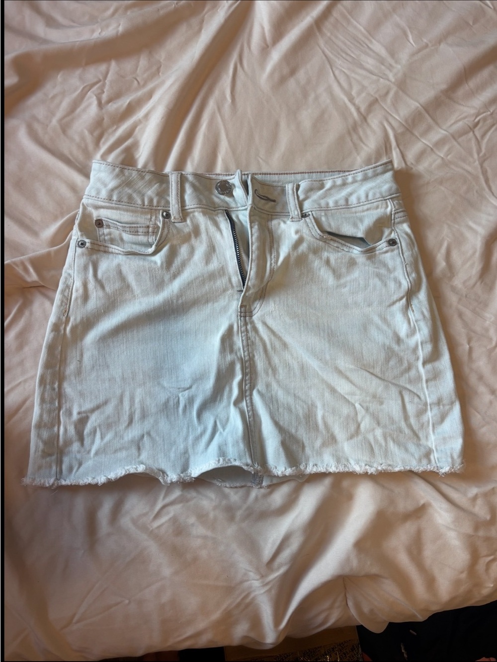 Light Denim Mini Skirt - Casual High-Rise Style size small